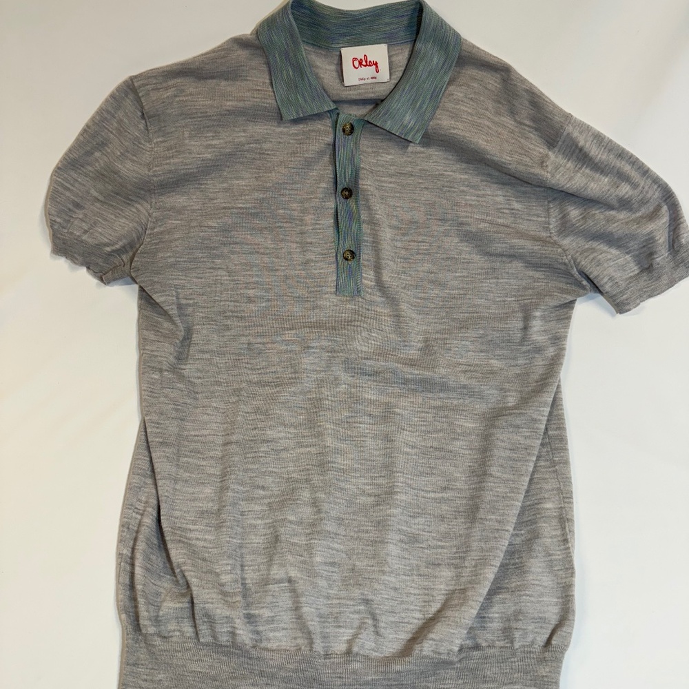 Orley Gray/Blue button Polo Shirt